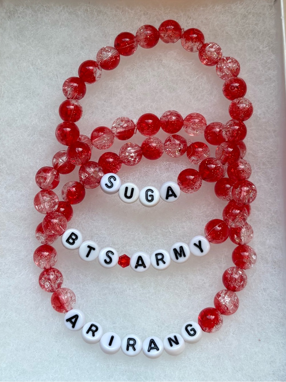 (3pcs) BTS SUGA BIAS ARIRANG 2026 RED BRACELET BUNDLE